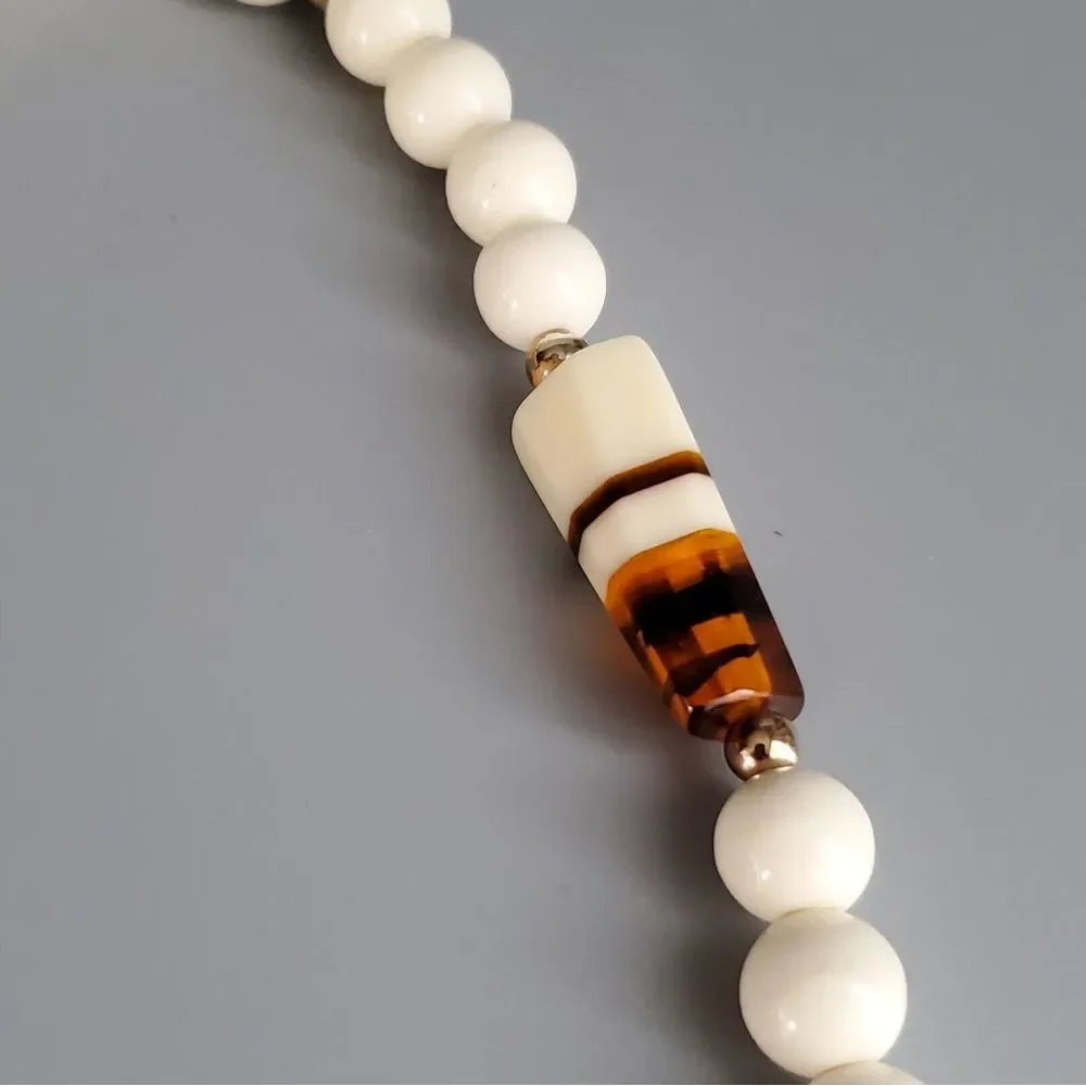 Vintage Rootbeer Lucite‎ Beads Long Necklace 30